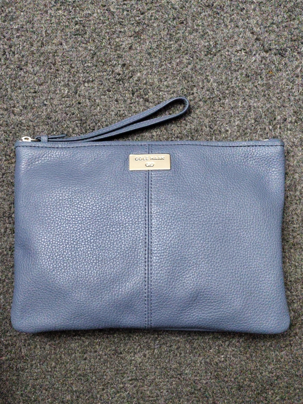 Cole Haan Blue Leather Wristlet Clutch